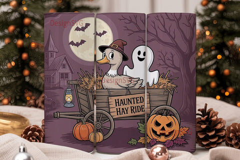 Halloween Duck Hayride 20oz Tumbler Wrap Sublimation DesignSVG 