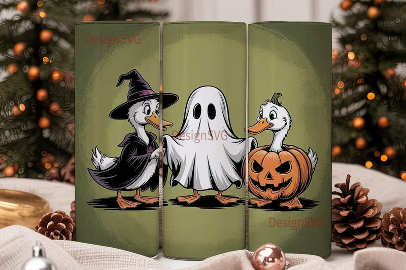 Halloween Ducks 20oz Tumbler Wrap Sublimation DesignSVG 