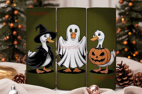 Halloween Ducks 20oz Tumbler Wrap Sublimation DesignSVG 