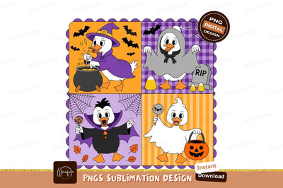 Halloween ducks costumes trick treat image Sublimation Designangry 