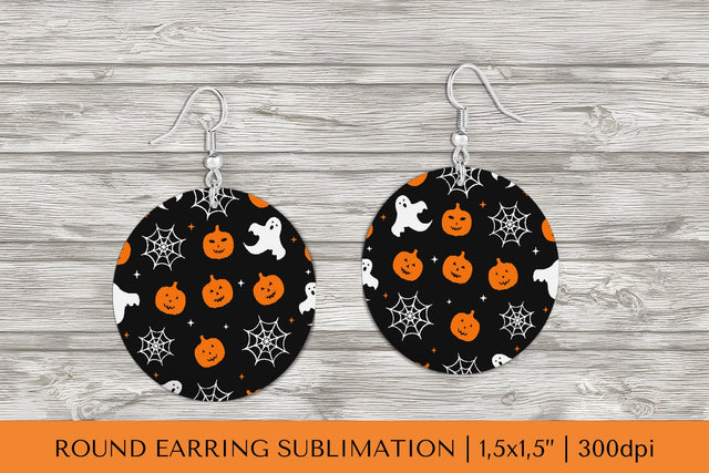 Halloween earring sublimation. Halloween round earrings 008 Sublimation LaBelezoka 