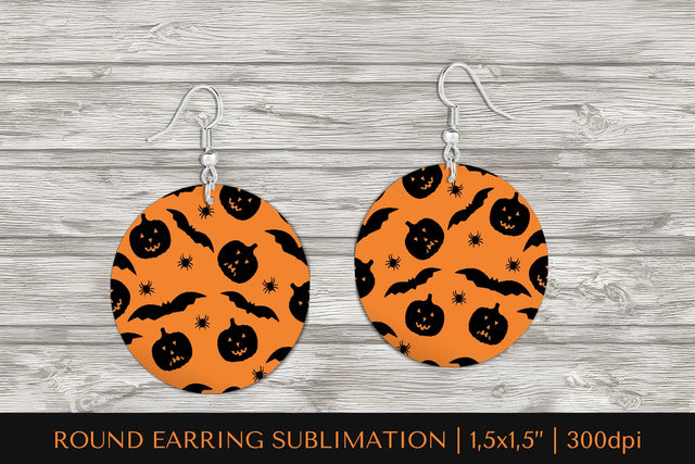 Halloween earring sublimation. Halloween round earrings Sublimation LaBelezoka 