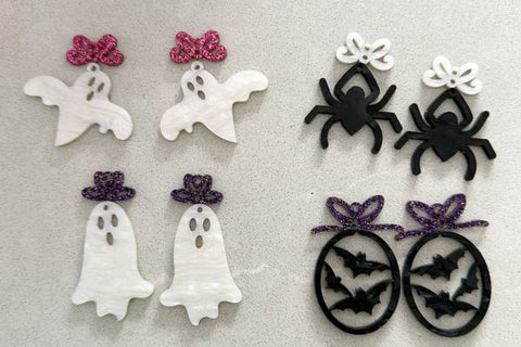 Halloween Earrings 16-Design Bundle Laser SVG File SVG Crafting With Brenna 