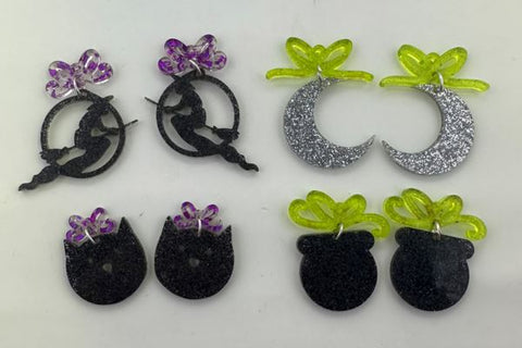 Halloween Earrings 16-Design Bundle Laser SVG File SVG Crafting With Brenna 