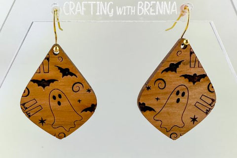 Halloween Earrings 5-Design Bundle Laser SVG File SVG Crafting With Brenna 