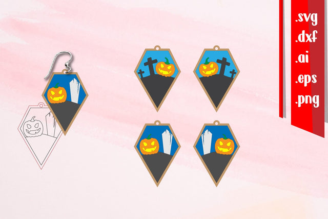 Halloween Earrings | Cut and Score Earrings SVG zafrans studio 