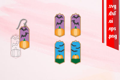 Halloween Earrings | Cut and Score Earrings SVG zafrans studio 