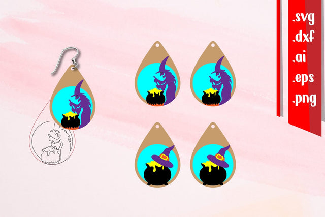 Halloween Earrings | Cut and Score Earrings SVG zafrans studio 