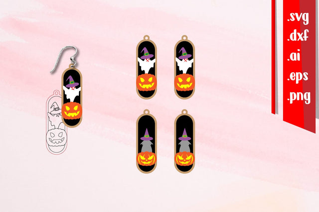 Halloween Earrings | Cut and Score Earrings SVG zafrans studio 