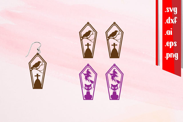 Halloween Earrings | Halloween Keychains | Cut & Engrave SVG zafrans studio 