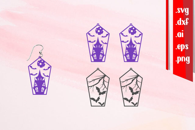 Halloween Earrings, Halloween Keychains, Cut & Engrave SVG zafrans studio 