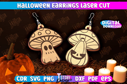 Halloween Earrings Laser Cut Bundle | Jewelry Design | Bijoux Design | CNC Files SVG The T Store Design 