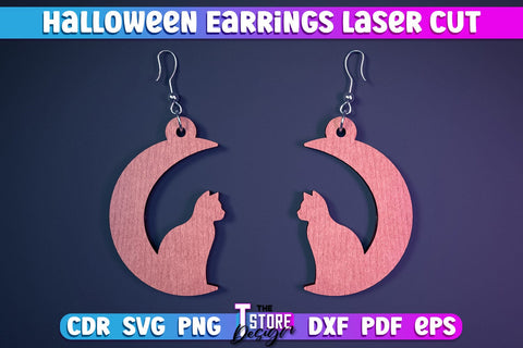 Halloween Earrings Laser Cut Bundle | Jewelry Design | Bijoux Design | CNC Files SVG The T Store Design 