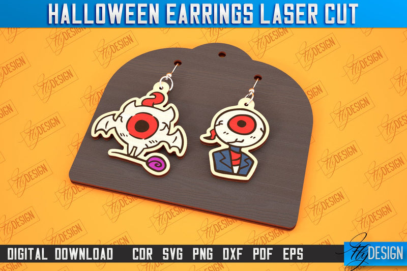 Halloween Earrings Laser Cut | Jewelry Design | Bijoux Design | CNC Files SVG Fly Design 