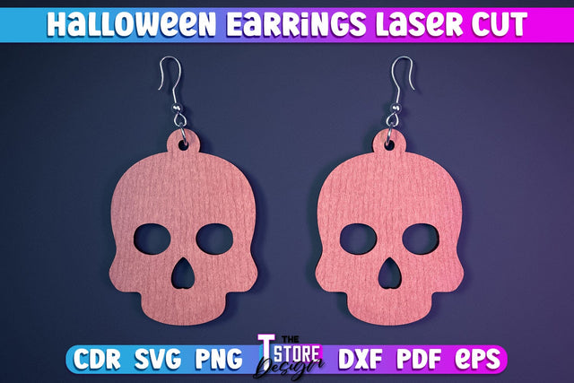 Halloween Earrings Laser Cut | Jewelry Design | Bijoux Design | CNC Files SVG The T Store Design 