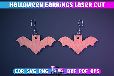 Halloween Earrings Laser Cut | Jewelry Design | Bijoux Design | CNC Files SVG The T Store Design 