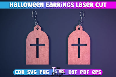 Halloween Earrings Laser Cut | Jewelry Design | Bijoux Design | CNC Files SVG The T Store Design 