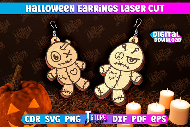 Halloween Earrings Laser Cut | Jewelry Design | Bijoux Design | CNC Files SVG The T Store Design 