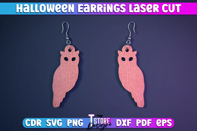 Halloween Earrings Laser Cut | Jewelry Design | Bijoux Design | CNC Files SVG The T Store Design 