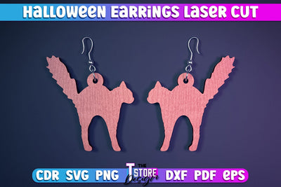 Halloween Earrings Laser Cut | Jewelry Design | Bijoux Design | CNC Files SVG The T Store Design 