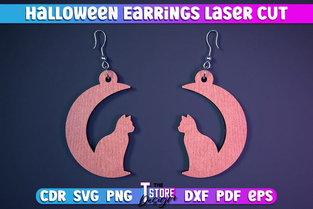 Halloween Earrings Laser Cut | Jewelry Design | Bijoux Design | CNC Files SVG The T Store Design 