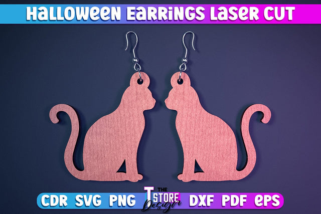 Halloween Earrings Laser Cut | Jewelry Design | Bijoux Design | CNC Files SVG The T Store Design 