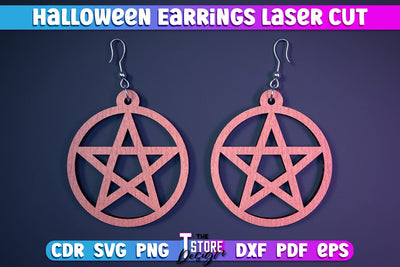 Halloween Earrings Laser Cut | Jewelry Design | Bijoux Design | CNC Files SVG The T Store Design 