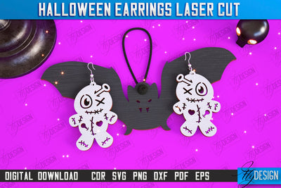 Halloween Earrings Laser Cut | Pendant Earrings | Jewelry | Accessories | Spooky Season | CNC File SVG Fly Design 