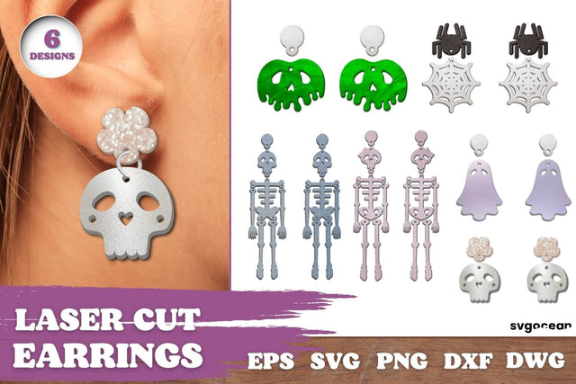 Halloween Earrings Laser Cut SVG SvgOcean 