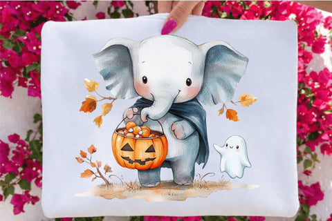 Halloween Elephant PNG Clipart Bundle. Sublimation SVGArt 