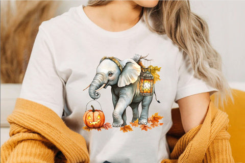 Halloween Elephant PNG Clipart Bundle. Sublimation SVGArt 