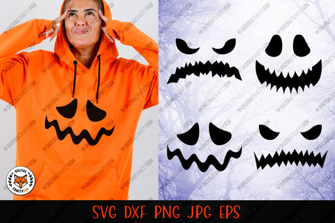 Halloween Face Bundle SVG, Pumpkin Faces Bundle SVG SVG Digital Craftyfox 
