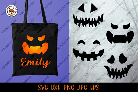 Halloween Face Bundle SVG, Pumpkin Faces Bundle SVG SVG Digital Craftyfox 