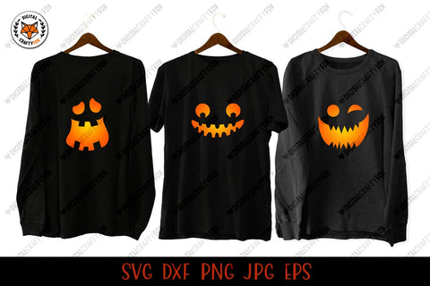 Halloween Face Bundle SVG, Pumpkin Faces Bundle SVG SVG Digital Craftyfox 