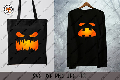 Halloween Face Bundle SVG, Pumpkin Faces Cut File SVG SVG Digital Craftyfox 