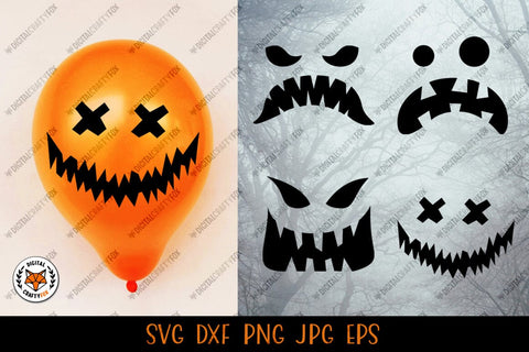 Halloween Face Bundle SVG, Pumpkin Faces Cut File SVG SVG Digital Craftyfox 
