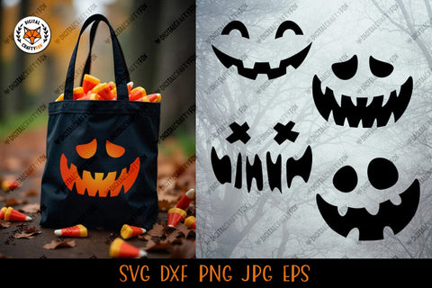 Halloween Face Bundle SVG, Pumpkin Faces Cut File SVG SVG Digital Craftyfox 