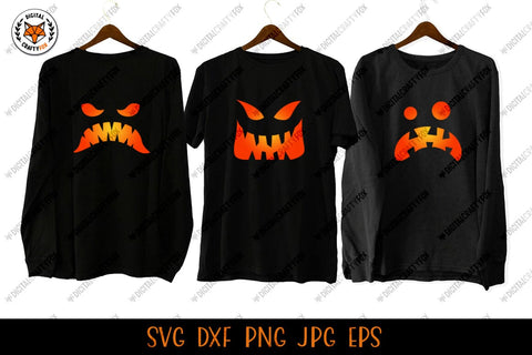 Halloween Face Bundle SVG, Pumpkin Faces Cut File SVG SVG Digital Craftyfox 