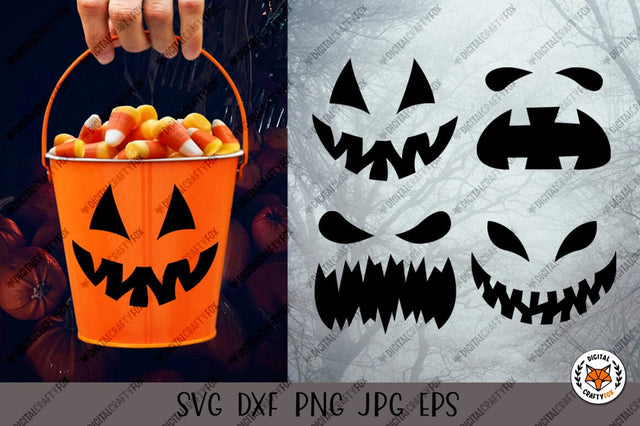 Halloween Face SVG, Pumpkin Face Cut File SVG SVG Digital Craftyfox 