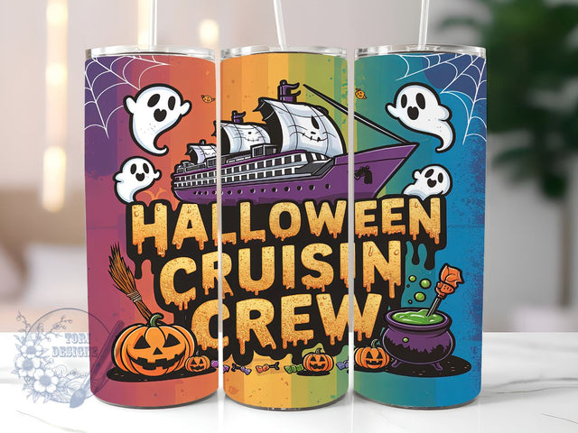 Halloween Family Cruise 20oz Skinny Tumbler, Family Halloween Vacation Trip Tumbler Png, Straight & Tapered Tumbler Wrap, Instant Digital Download Sublimation ToriDesigns 