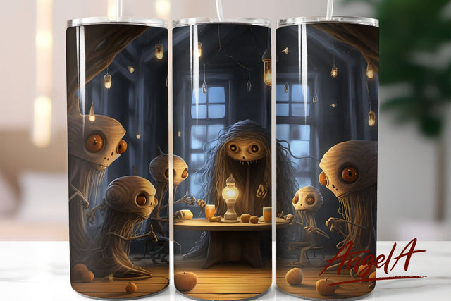Halloween family monsters tumbler wrap Sublimation Angelina Semenova 