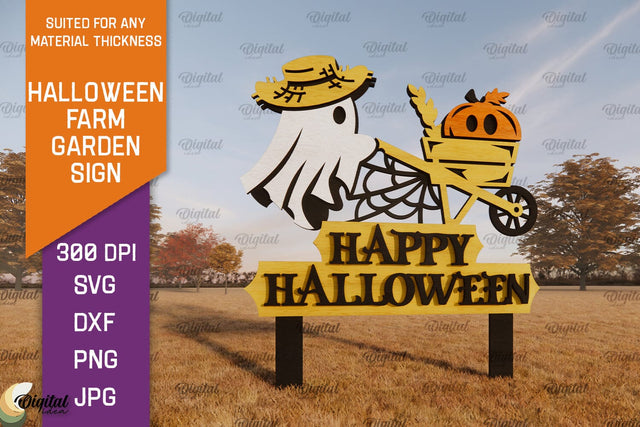 Halloween Farm Garden Sign LaserCut. Halloween Farmhouse SVG SVG Evgenyia Guschina 