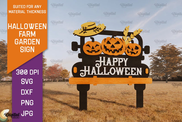 Halloween Farm Garden Sign LaserCut. Halloween Farmhouse SVG SVG Evgenyia Guschina 