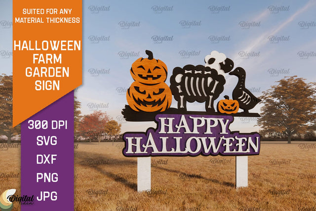 Halloween Farm Garden Sign LaserCut. Halloween Farmhouse SVG SVG Evgenyia Guschina 
