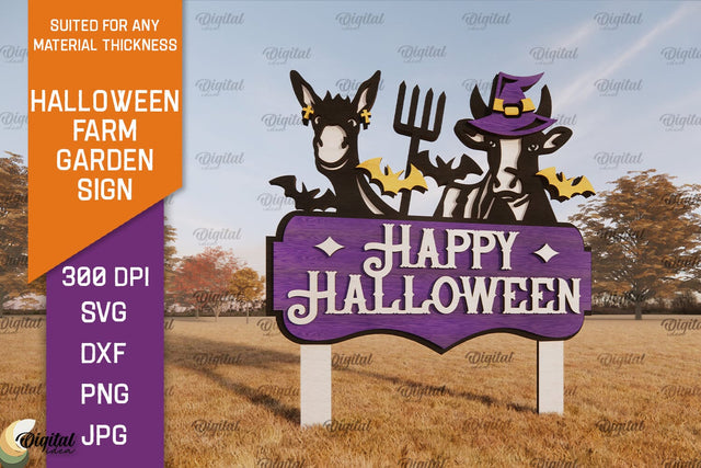 Halloween Farm Garden Sign LaserCut. Halloween Farmhouse SVG SVG Evgenyia Guschina 