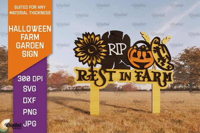 Halloween Farm Garden Sign LaserCut. Halloween Farmhouse SVG SVG Evgenyia Guschina 