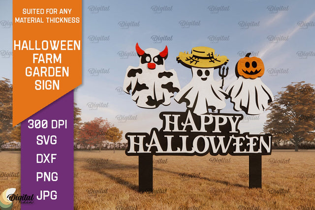 Halloween Farm Garden Sign LaserCut. Halloween Farmhouse SVG SVG Evgenyia Guschina 