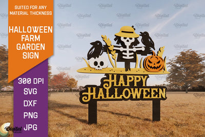 Halloween Farm Garden Sign LaserCut. Halloween Farmhouse SVG SVG Evgenyia Guschina 