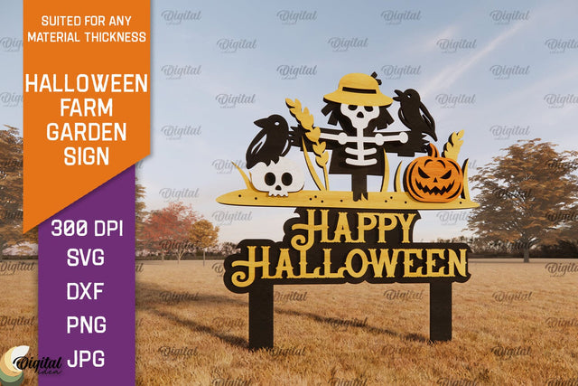 Halloween Farm Garden Sign LaserCut. Halloween Farmhouse SVG SVG Evgenyia Guschina 