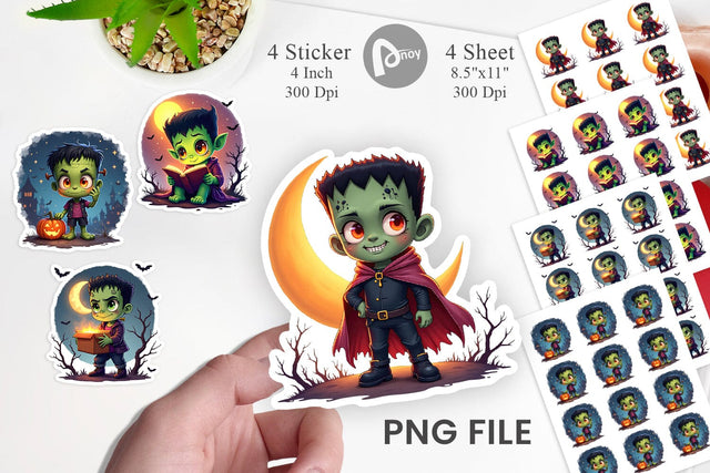 Halloween Franky Bolt Sticker Sublimation artnoy 